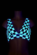Starlette Bralette in Black & White Checkered - 5
