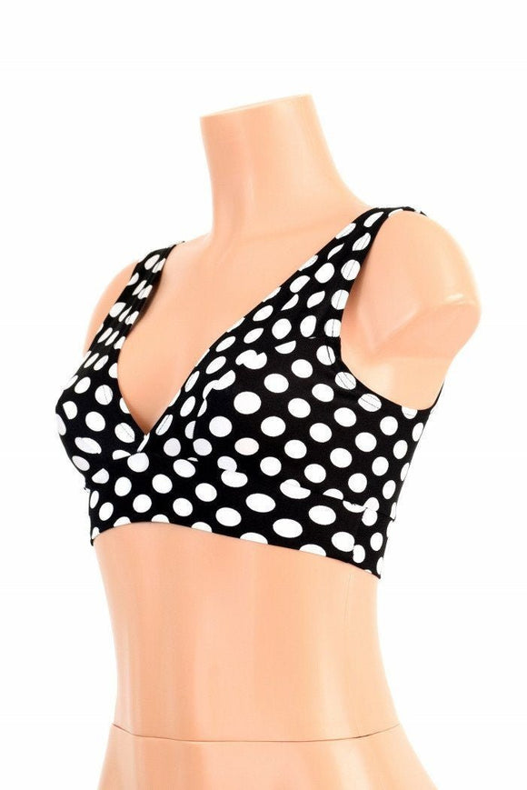 Starlette Bralette in Black & White Polka Dot - Coquetry Clothing