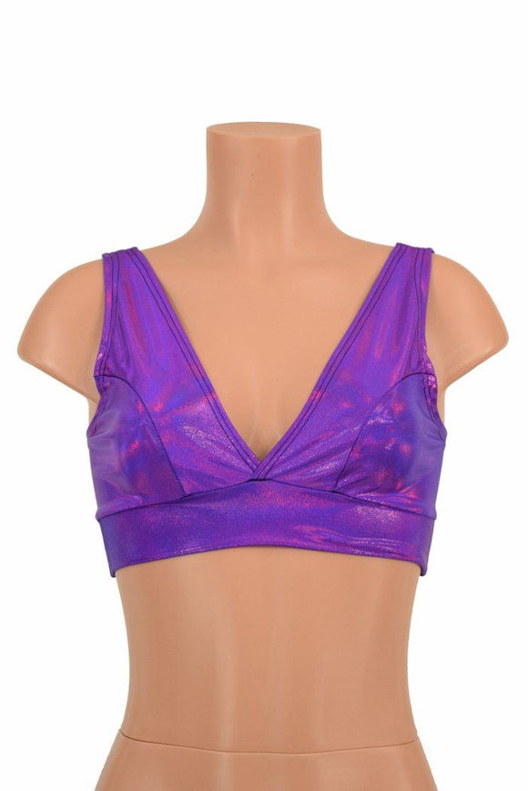 Starlette Bralette in Grape Holographic - Coquetry Clothing