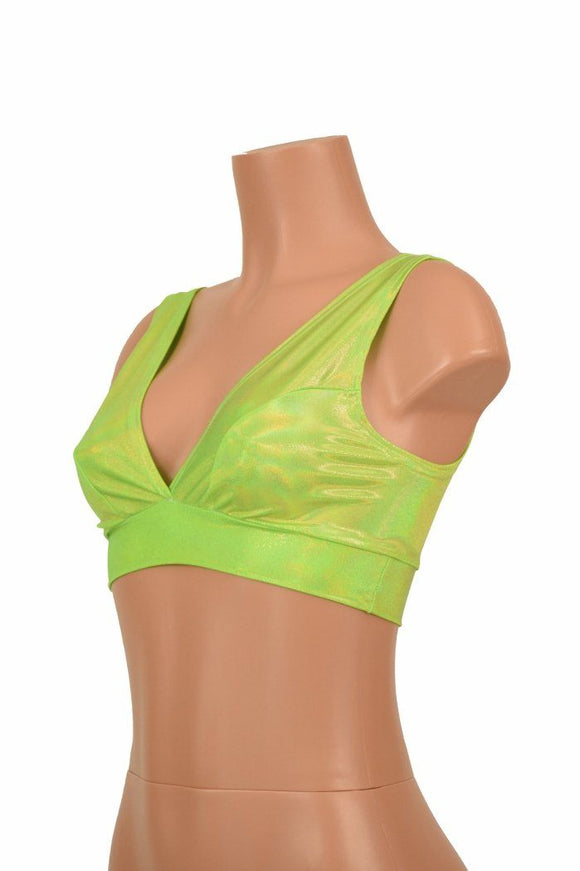 Starlette Bralette in Lime Holographic - Coquetry Clothing