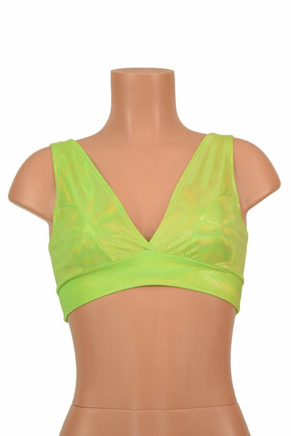 Starlette Bralette in Lime Holographic - Coquetry Clothing