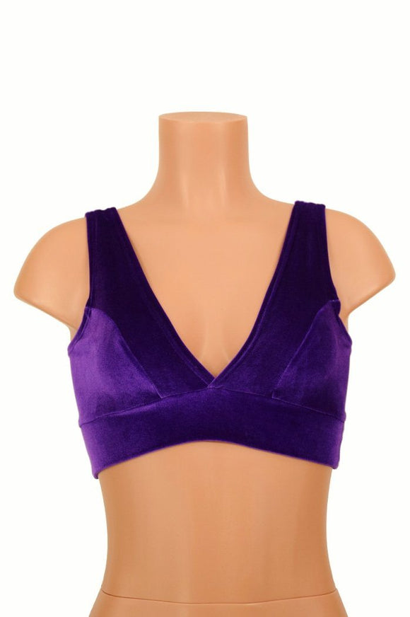 Starlette Bralette in Purple Velvet - Coquetry Clothing