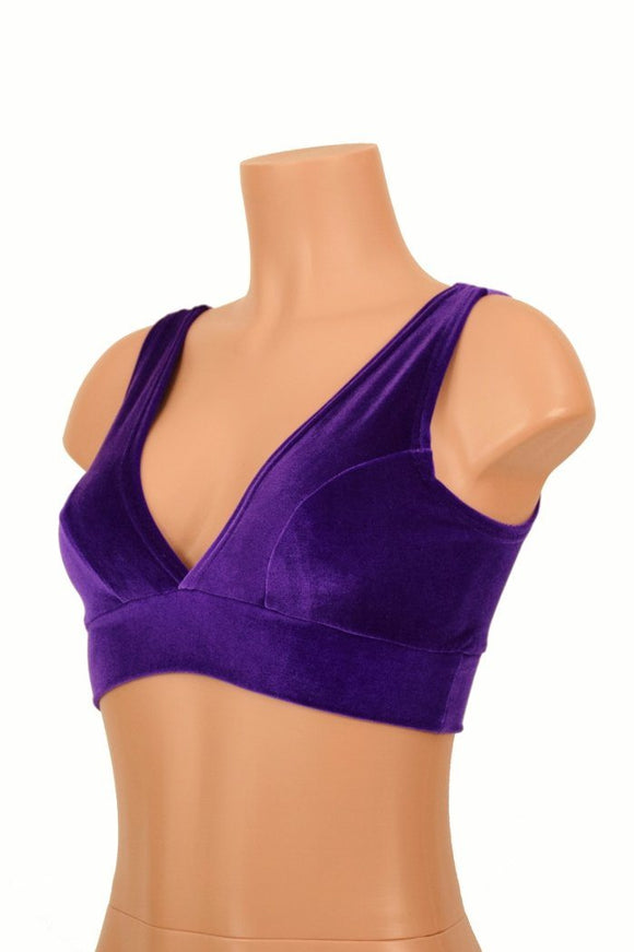 Starlette Bralette in Purple Velvet - Coquetry Clothing