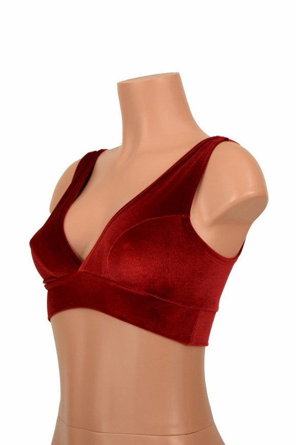 Starlette Bralette in Red Velvet - Coquetry Clothing