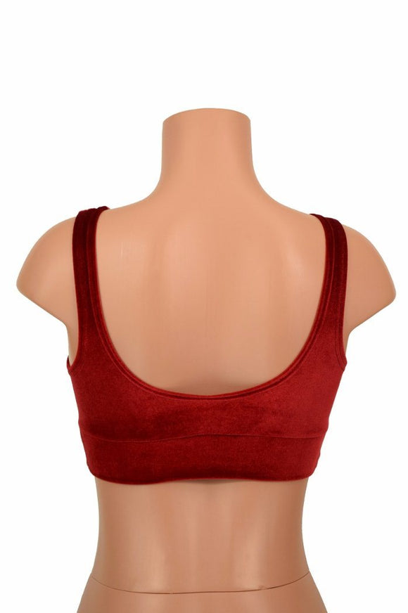 Starlette Bralette in Red Velvet - Coquetry Clothing