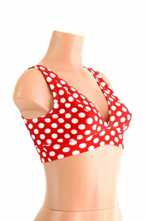Starlette Bralette in Red & White Polka Dot - Coquetry Clothing