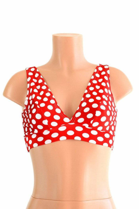 Starlette Bralette in Red & White Polka Dot - Coquetry Clothing