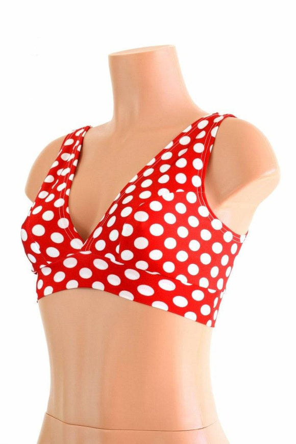 Starlette Bralette in Red & White Polka Dot - Coquetry Clothing