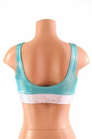 Starlette Bralette in Seafoam Holographic - Coquetry Clothing