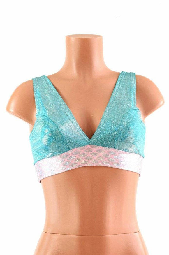 Starlette Bralette in Seafoam Holographic - Coquetry Clothing