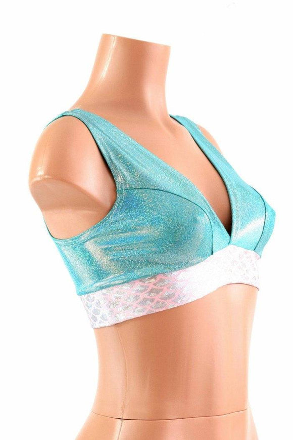 Starlette Bralette in Seafoam Holographic - Coquetry Clothing