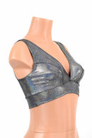 Starlette Bralette in Silver Holographic - Coquetry Clothing