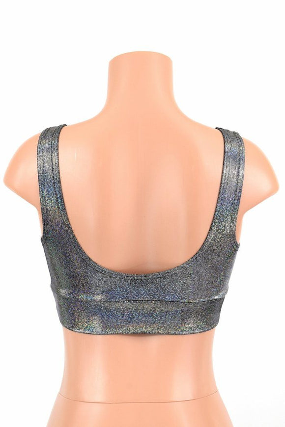 Starlette Bralette in Silver Holographic - Coquetry Clothing