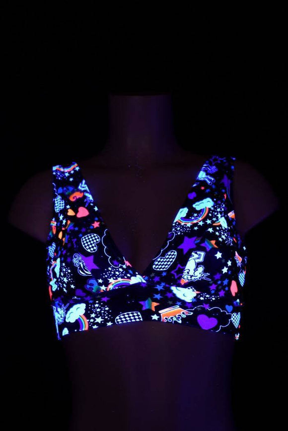 Starlette Bralette in Unicorns and Rainbows - Coquetry Clothing