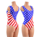 Stars and Stripes Liberty Romper with Brazilian Cut Leg - Coquetry Clothing