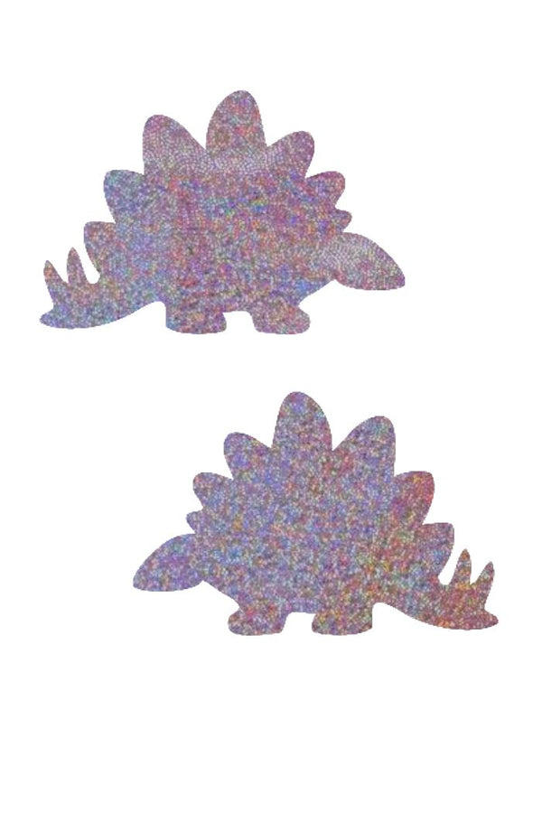 Lilac Holo Stegosaurus Pasties - 1