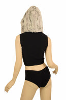 Sterling Minky Lace Up Crop with Pom Poms - Coquetry Clothing
