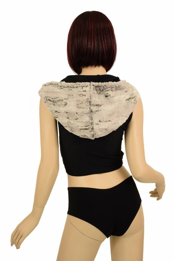 Sterling Minky Lace Up Crop with Pom Poms - Coquetry Clothing