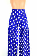 Stilt Pants in Patriotic Blue & White Star Print - Coquetry Clothing