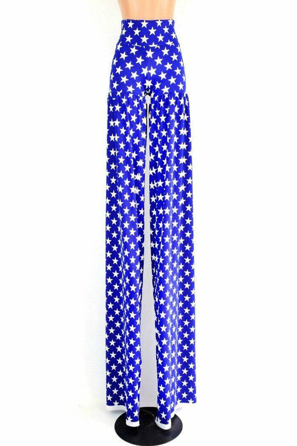 Stilt Pants in Patriotic Blue & White Star Print - Coquetry Clothing
