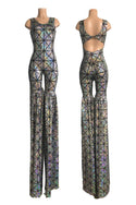 Silver Holographic Twist Back Stilting Costume - 1