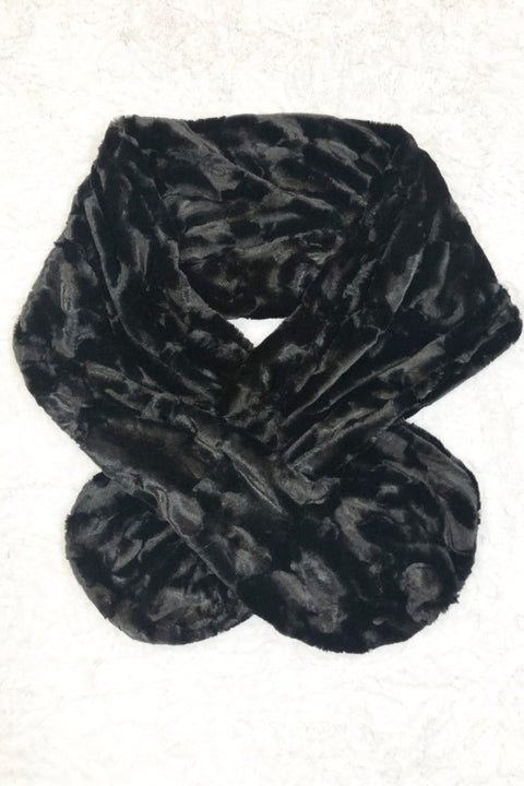 Minky Faux Fur Keyhole Stole Shawl - Coquetry Clothing