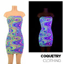Strapless Glow Worm Print Dress - Coquetry Clothing