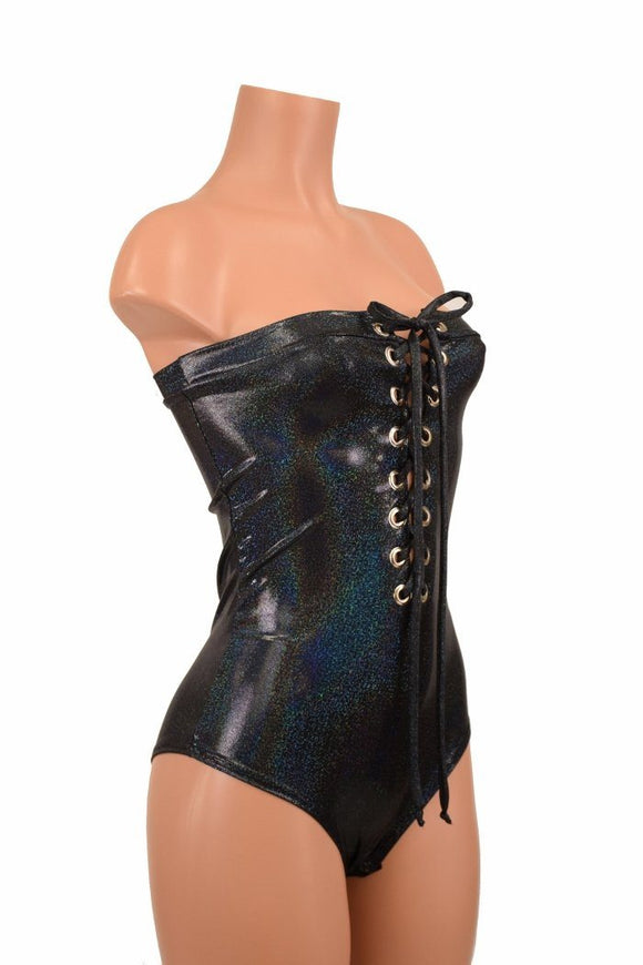 Strapless Lace Up Siren Romper - Coquetry Clothing
