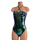 Strapless Lace Up Siren Romper with Brazilian Cut Leg - Coquetry Clothing