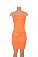 Strapless Orange Tube Dress - Coquetry Clothing