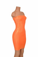 Strapless Orange Tube Dress - Coquetry Clothing
