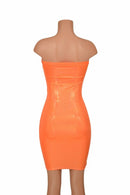 Strapless Orange Tube Dress - Coquetry Clothing