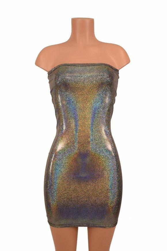 Strapless Silver Tube Dress - Coquetry Clothing