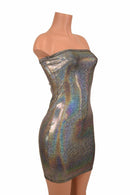 Strapless Silver Tube Dress - Coquetry Clothing