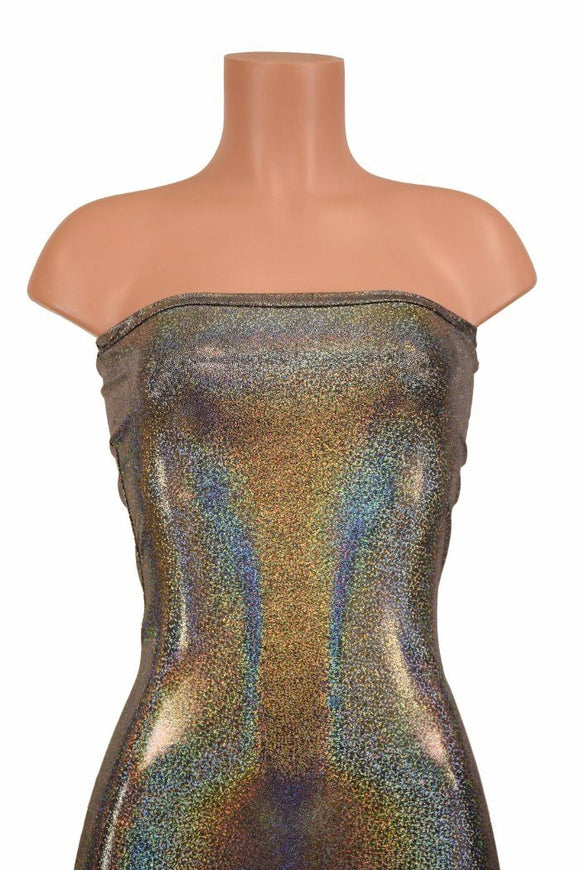Strapless Silver Tube Dress - Coquetry Clothing