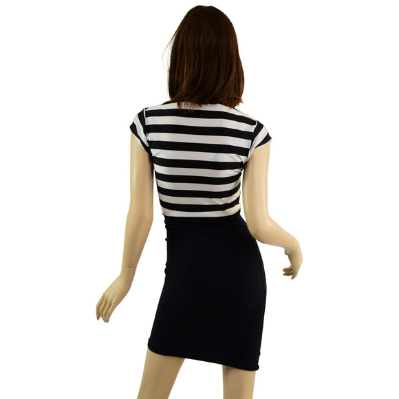 Striped Bodice Bodycon Dresss - Coquetry Clothing