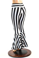 Striped High Waist Bell Bottom Flares - 4