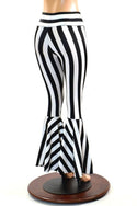 Striped High Waist Bell Bottom Flares - 3