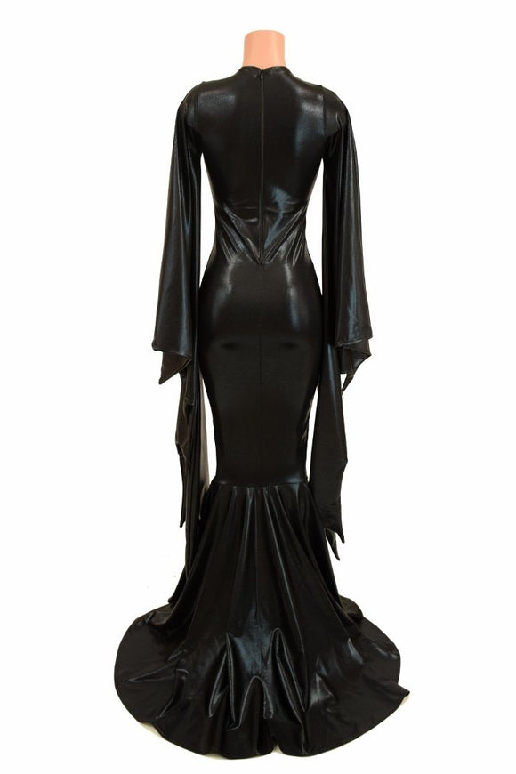 Succubus Sleeve Gown with Laceup and Back Zipper - Coquetry Clothing