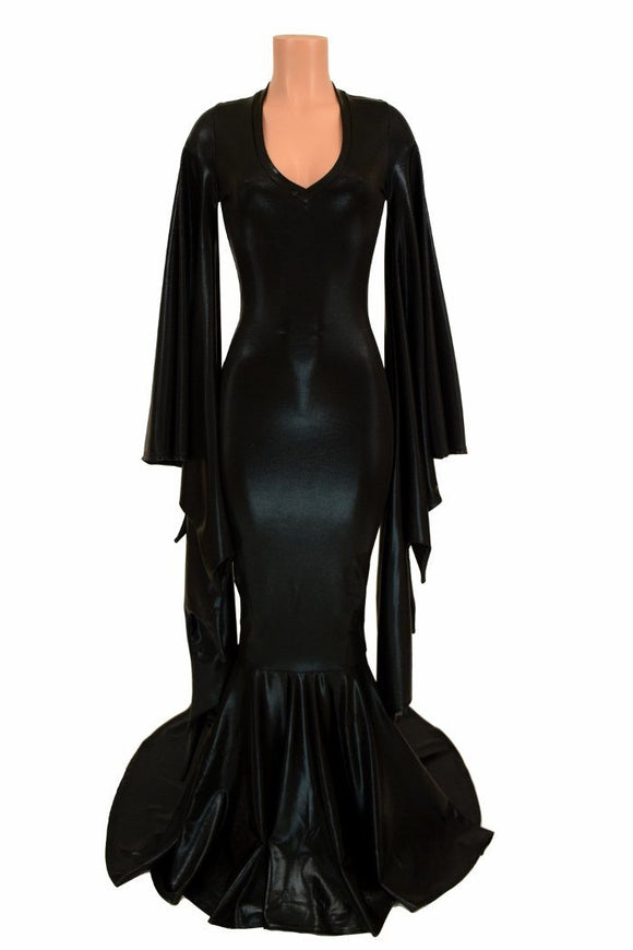 Succubus Sleeve Puddle Train Gown - Coquetry Clothing
