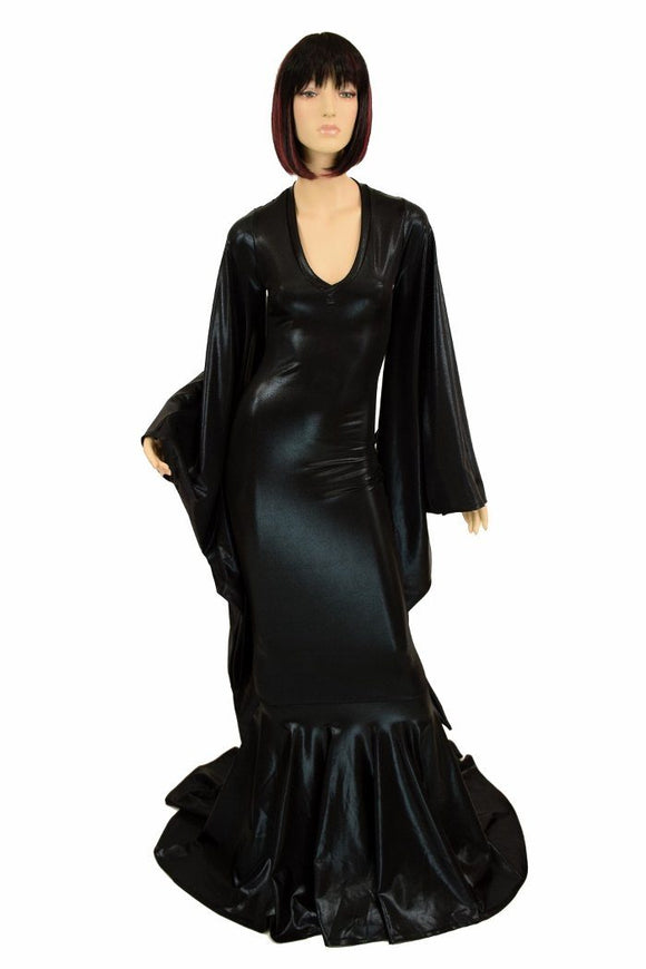 Succubus Sleeve Puddle Train Gown - Coquetry Clothing