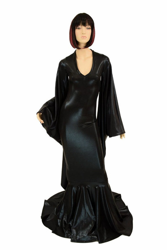 Succubus Sleeve Puddle Train Gown - Coquetry Clothing