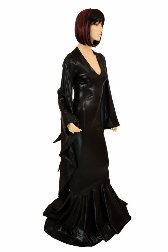 Succubus Sleeve Puddle Train Gown - Coquetry Clothing