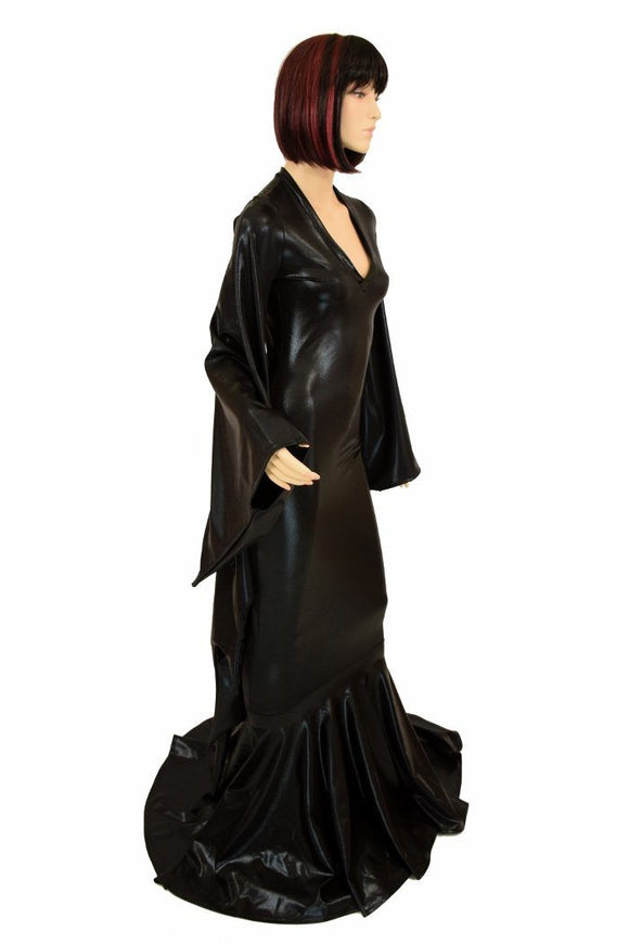 Succubus Sleeve Puddle Train Gown - Coquetry Clothing