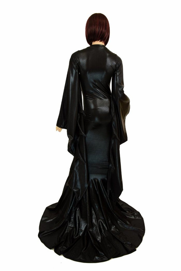 Succubus Sleeve Puddle Train Gown - Coquetry Clothing