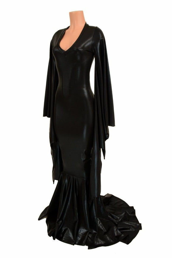 Succubus Sleeve Puddle Train Gown - Coquetry Clothing