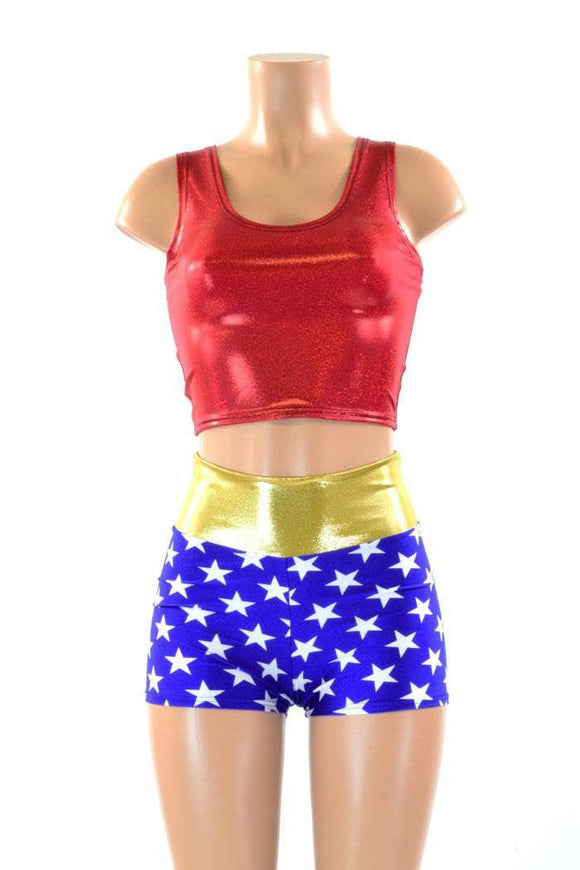 Super Hero Crop & High Waist Shorts - Coquetry Clothing