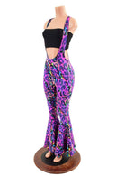 Suspender Bell Bottoms in Rainbow Leopard - Coquetry Clothing