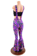 Suspender Bell Bottoms in Rainbow Leopard - Coquetry Clothing