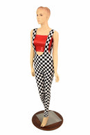 Suspender Leggings in Black & White Check - Coquetry Clothing